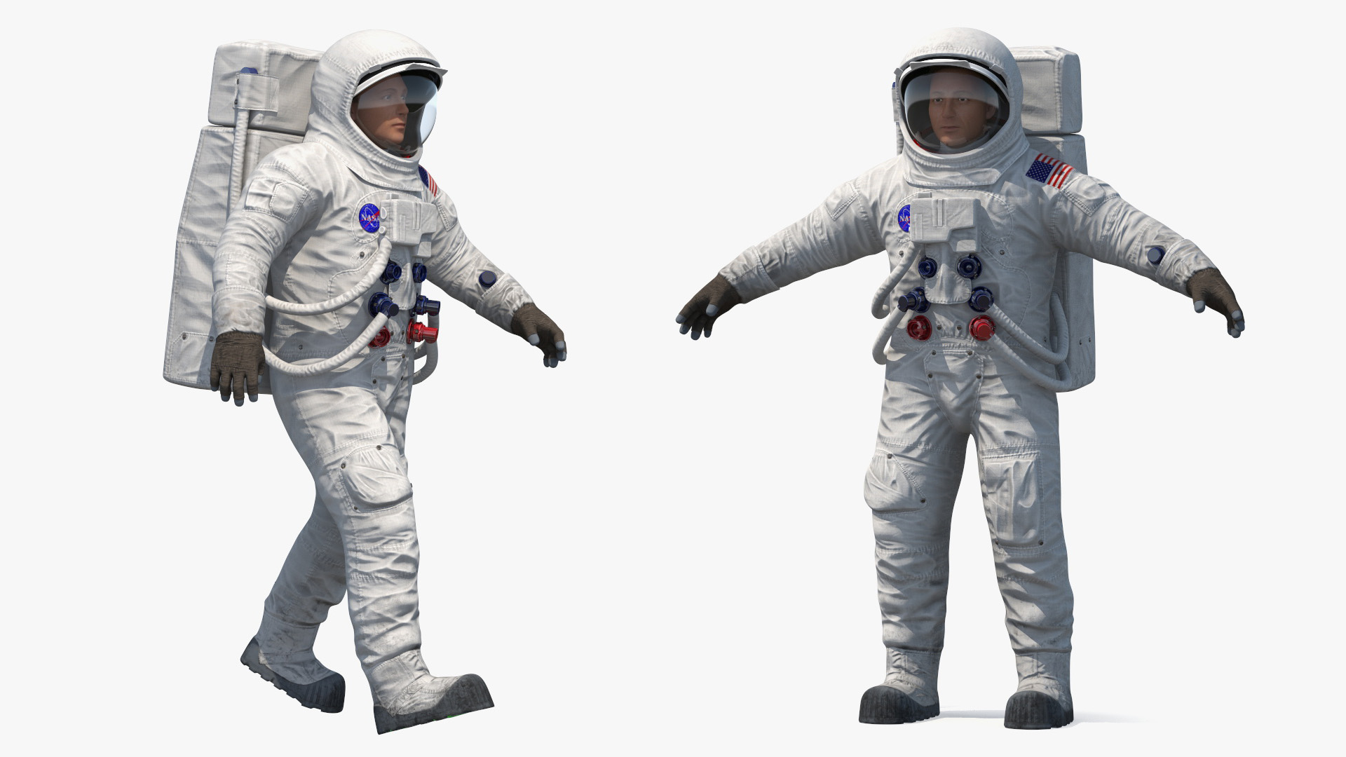 3D model NASA Astronaut Suit A7L Rigged