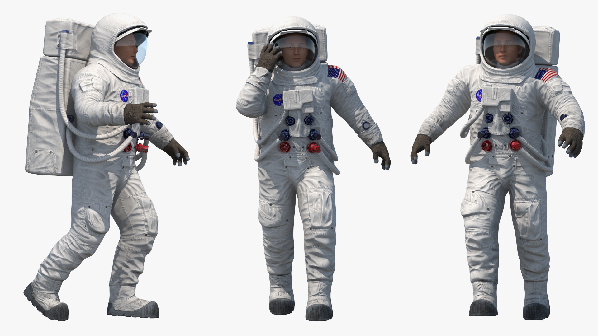 3D model NASA Astronaut Suit A7L Rigged