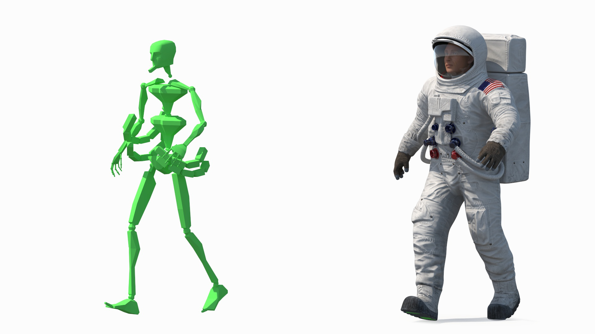 3D model NASA Astronaut Suit A7L Rigged