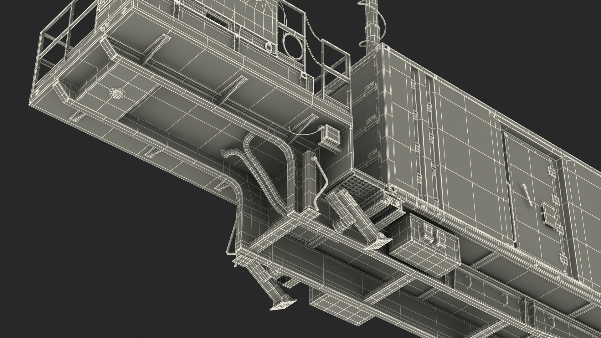 Military Battery Control Center Sand Camouflage Rigged 3D model