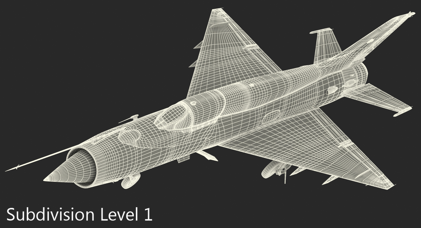 Fighter MiG 21 Fishbed Russian Rigged 3D