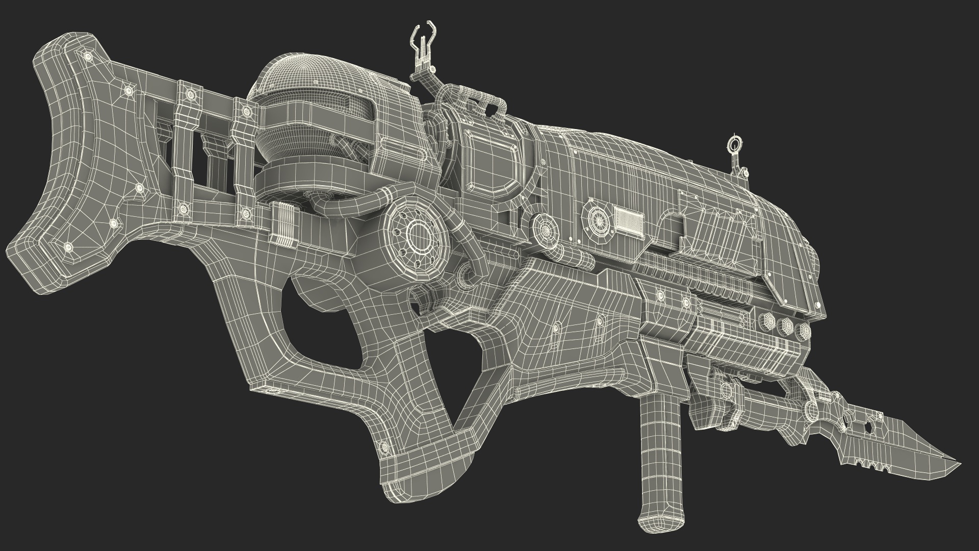 3D model Assault Rifle Concept with Bayonet Black