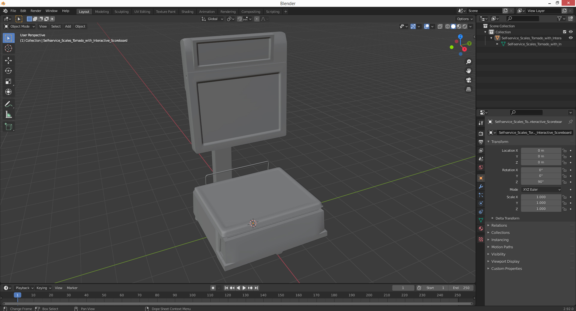 3D model Self-service Scales Tornado with Interactive Scoreboard