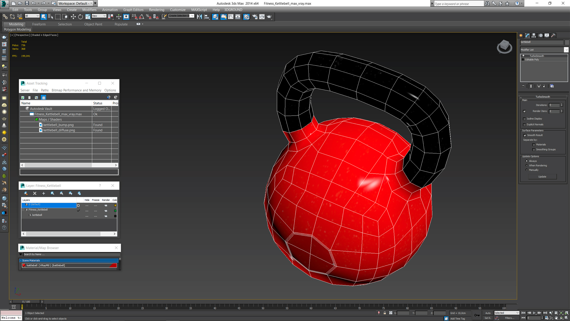 3D Fitness Kettlebell model