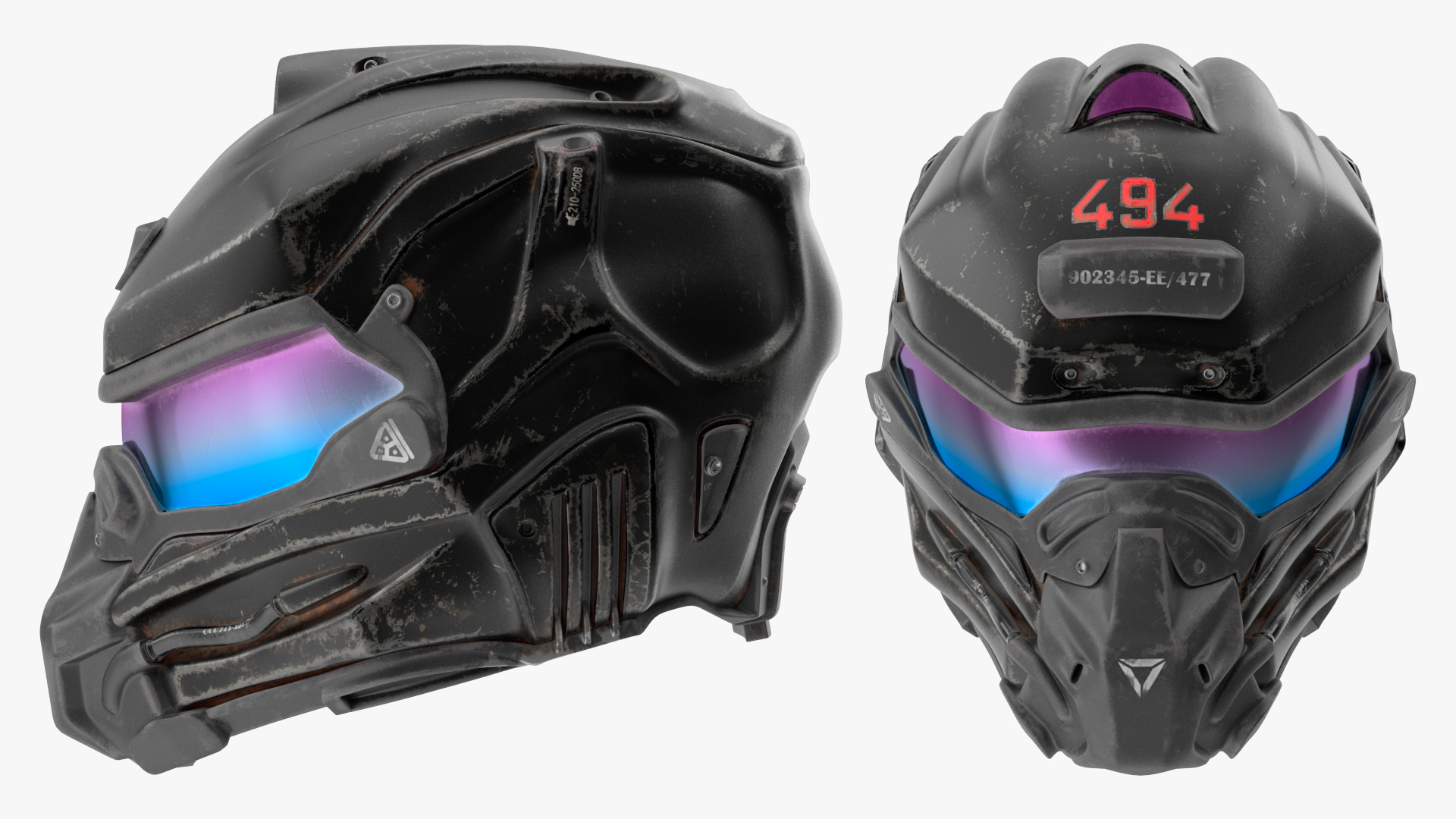 3D Sci-Fi Old Futuristic Helmet model