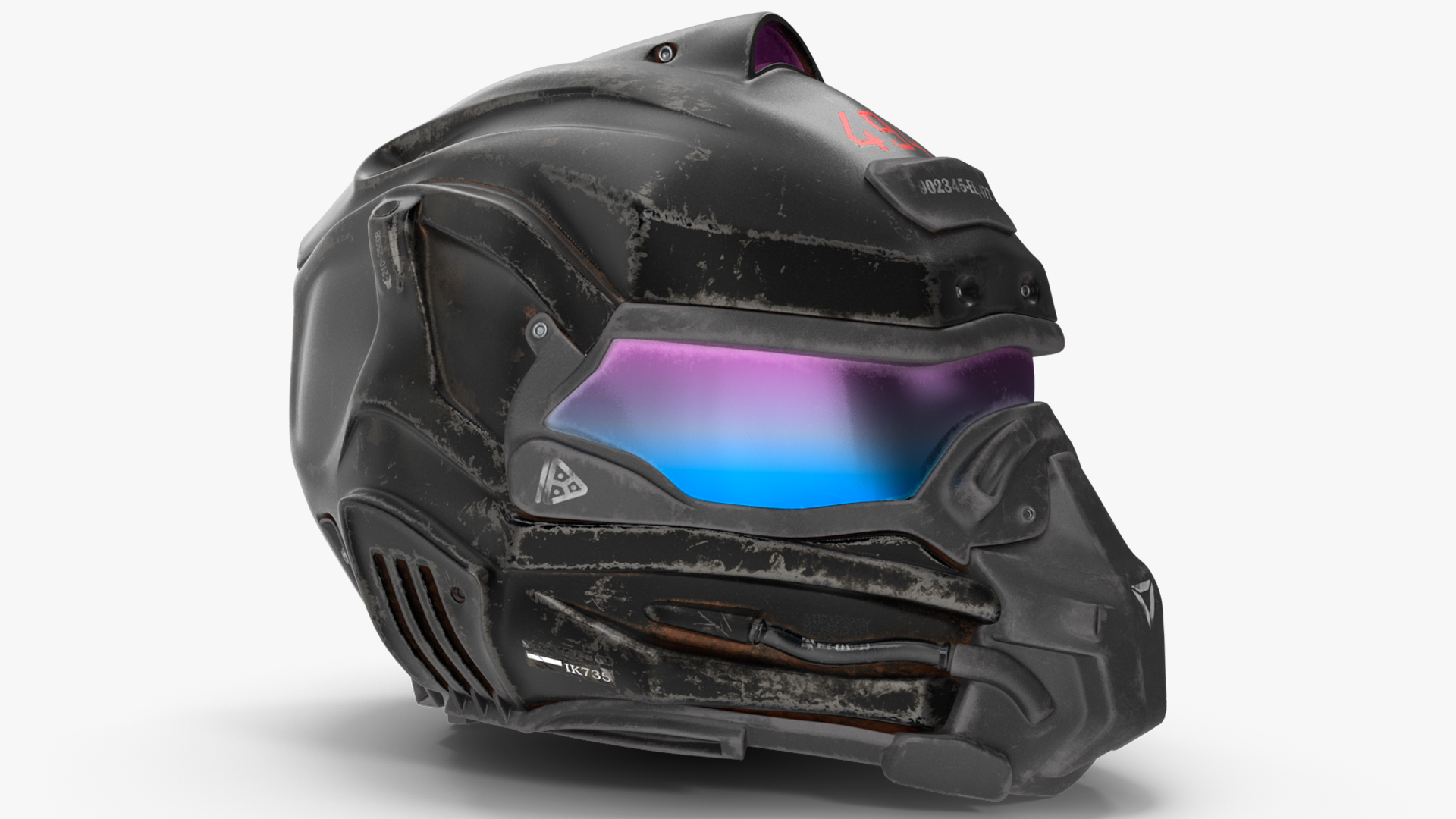 3D Sci-Fi Old Futuristic Helmet model