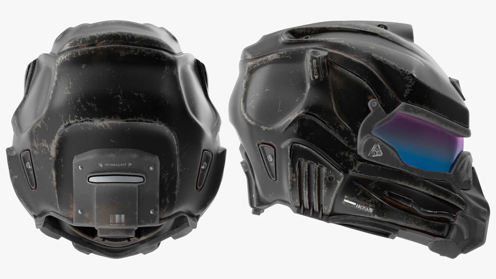 3D Sci-Fi Old Futuristic Helmet model