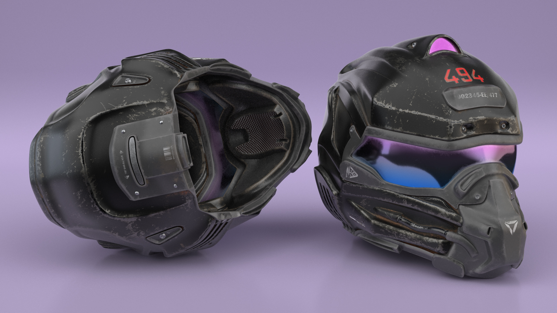 3D Sci-Fi Old Futuristic Helmet model