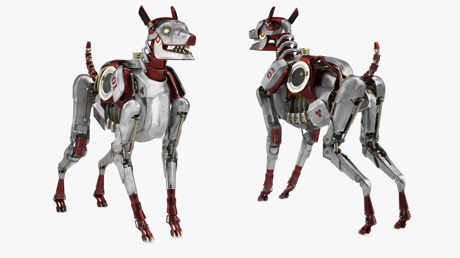 Futuristic Robotic Dog Concept Rigged 3D