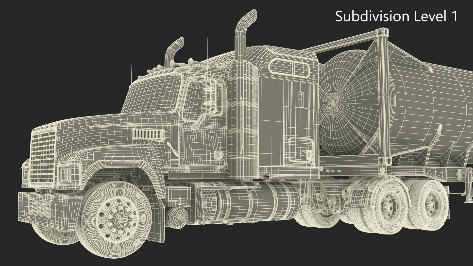 3D model Freight Truck with LNG Transport Trailer