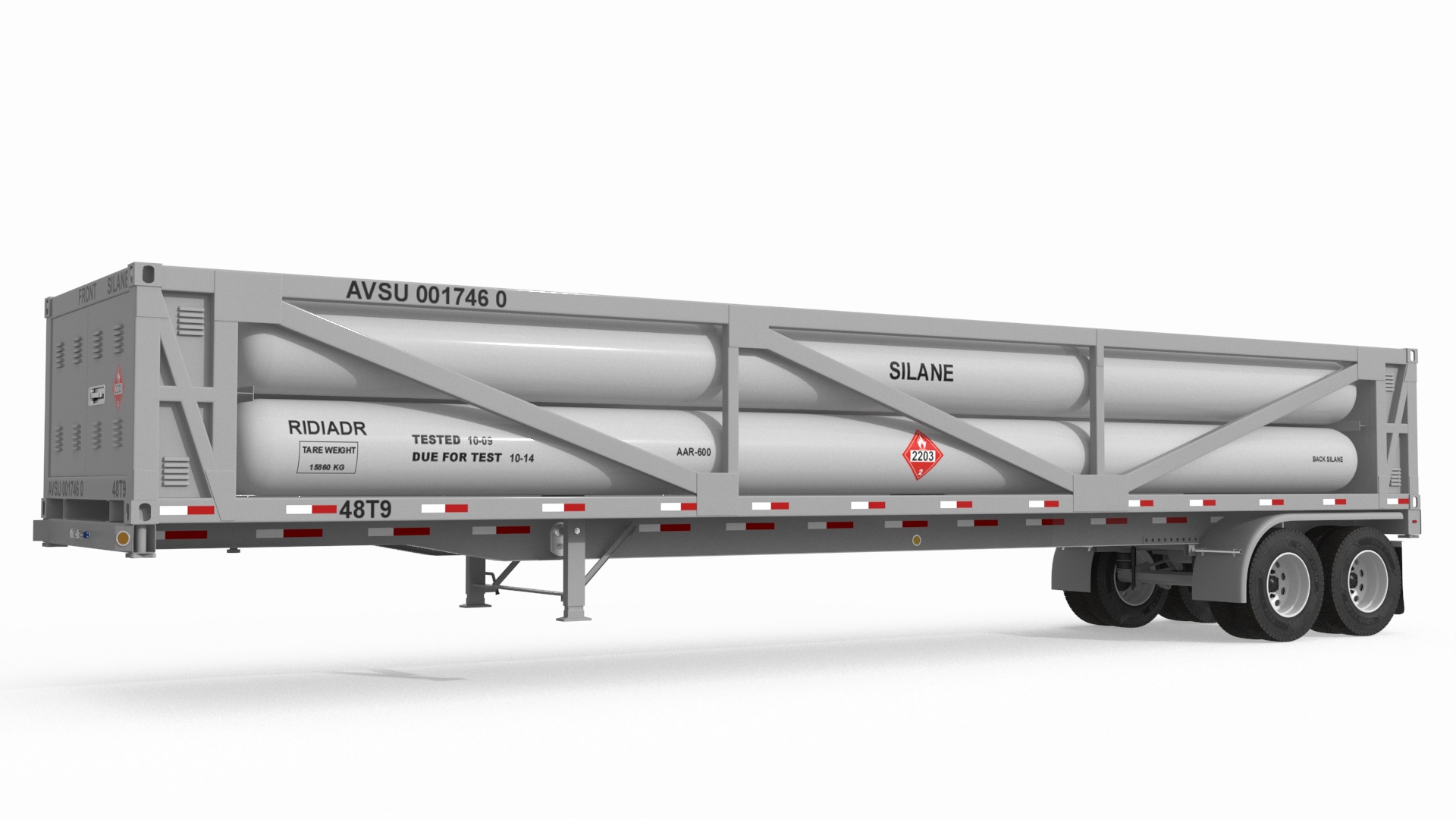 3D model Freight Truck with LNG Transport Trailer