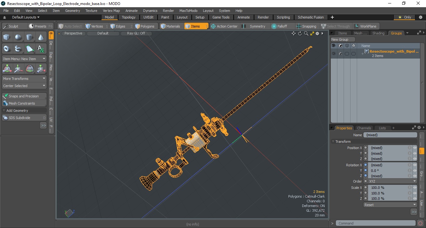 3D model Resectoscope with Bipolar Loop Electrode