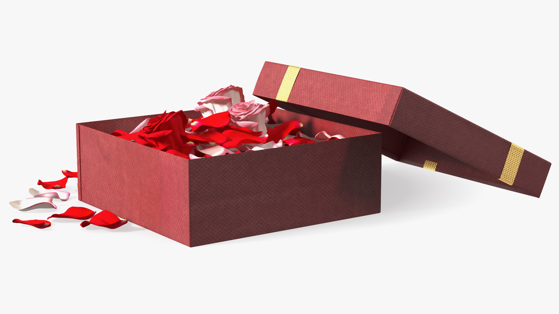 3D model Box With Rose Petals