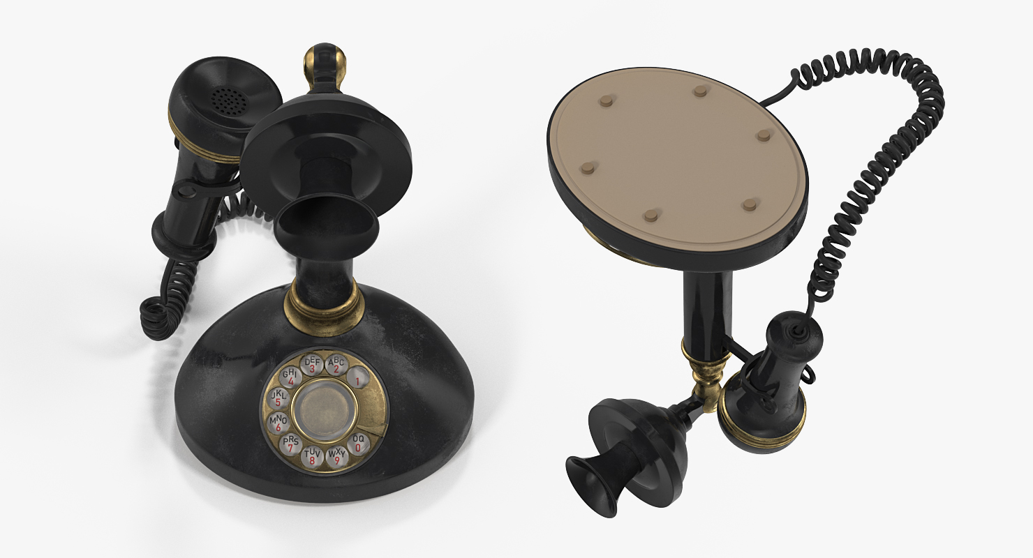 3D Old Upright Telephone