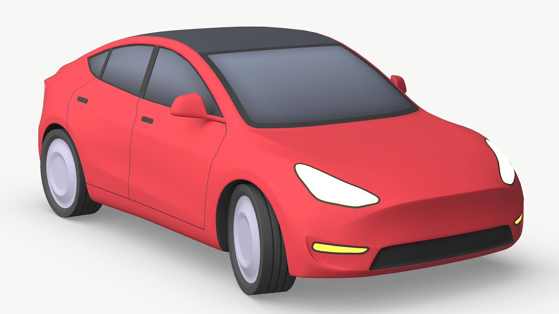 Stylized Tesla Model Y Rigged 3D model