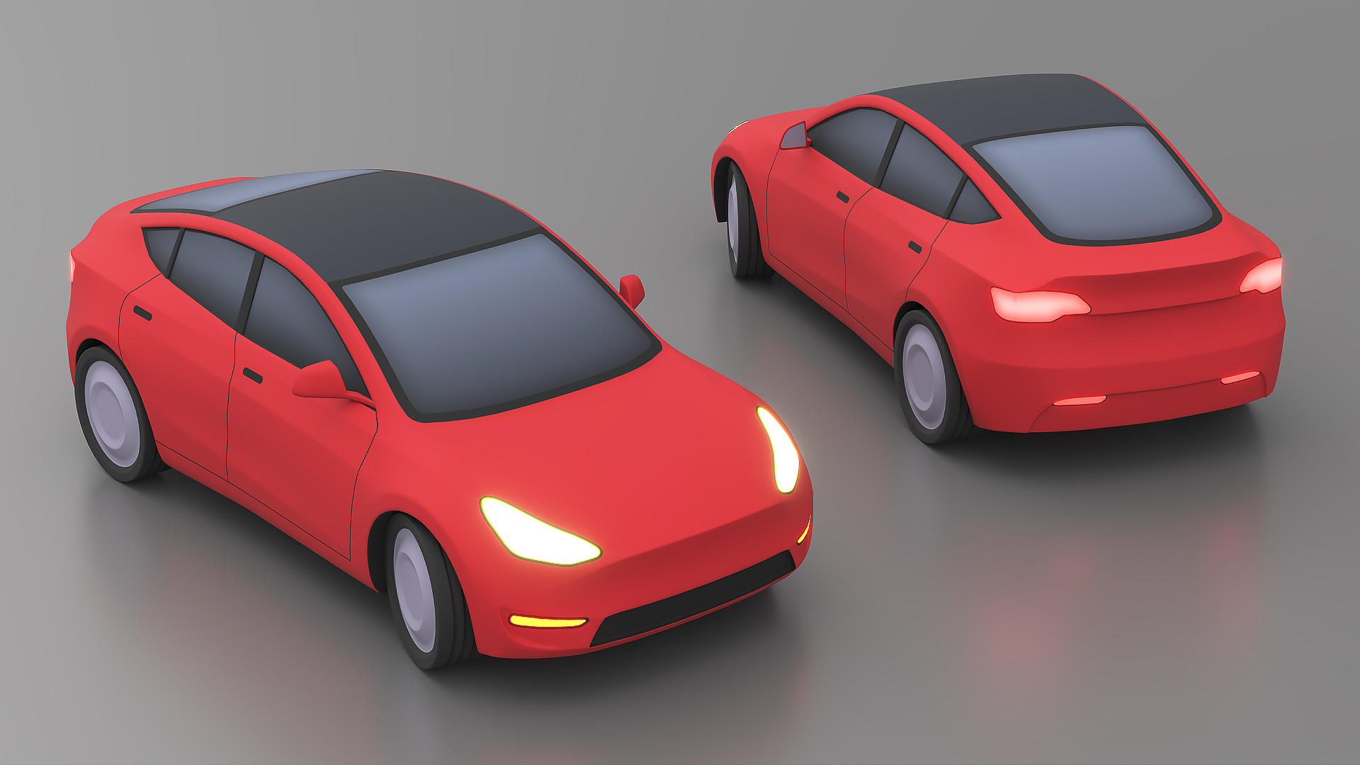 Stylized Tesla Model Y Rigged 3D model