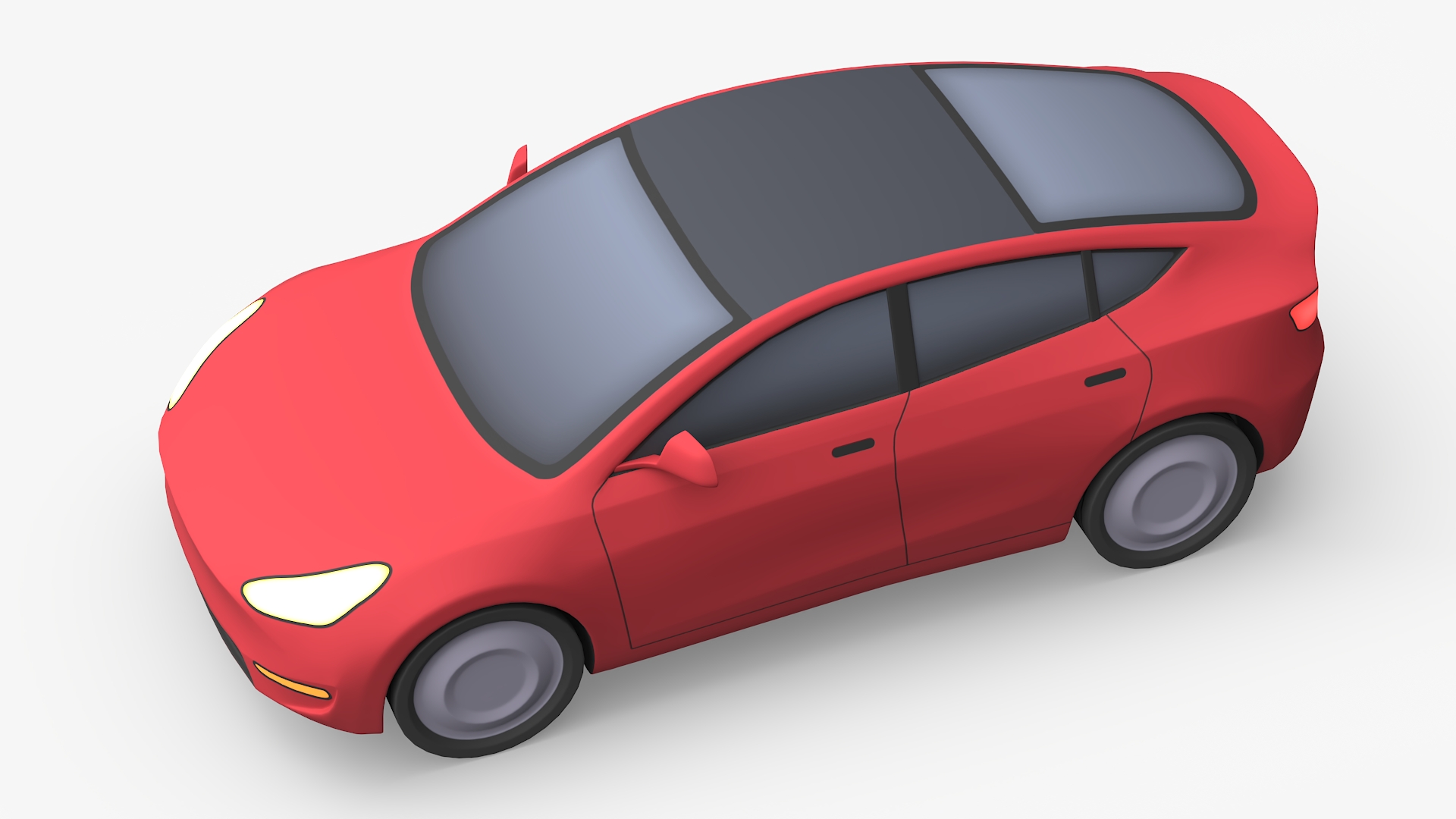 Stylized Tesla Model Y Rigged 3D model