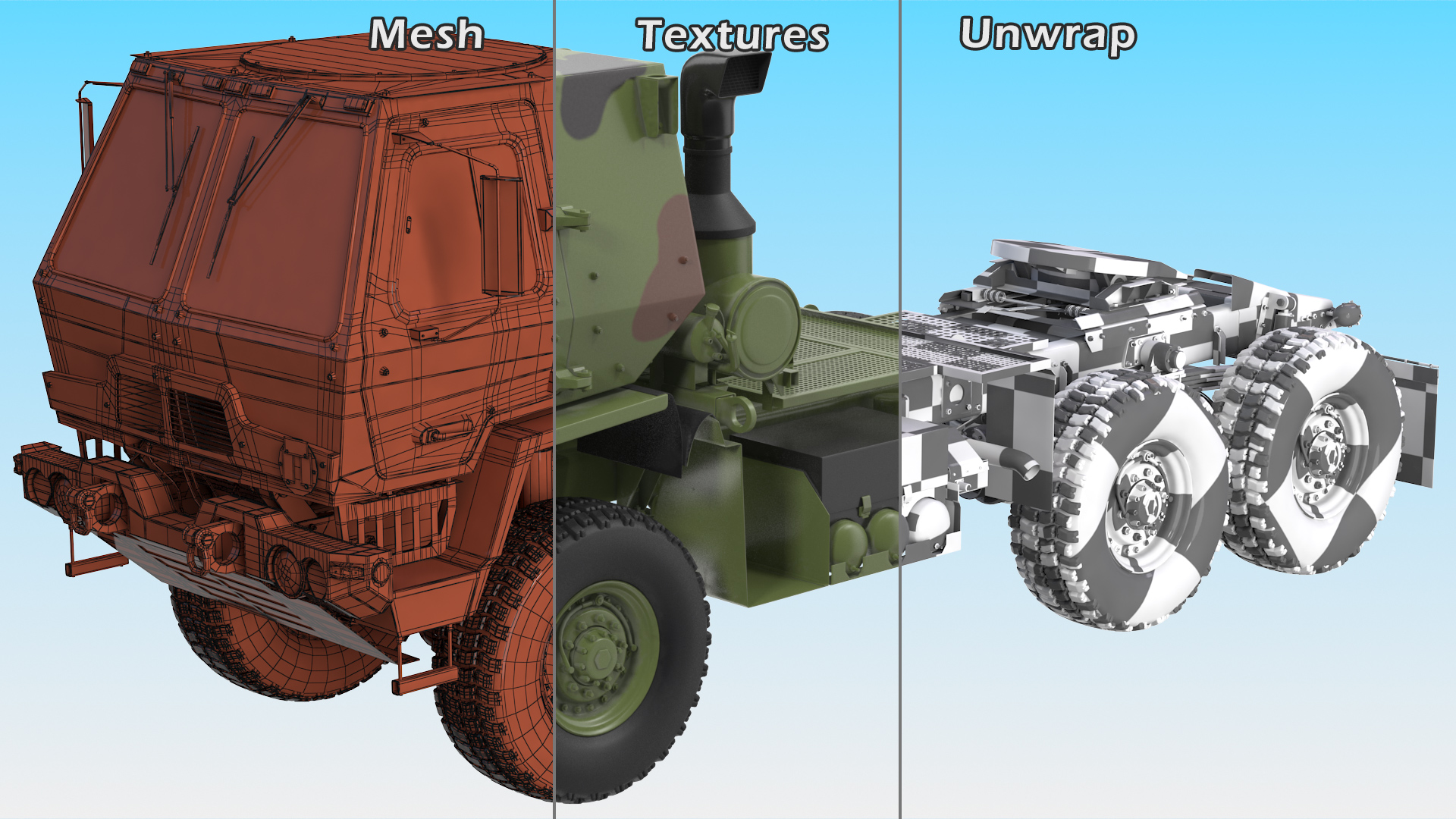 3D Oshkosh FMTV 5 Ton Tractor Camo