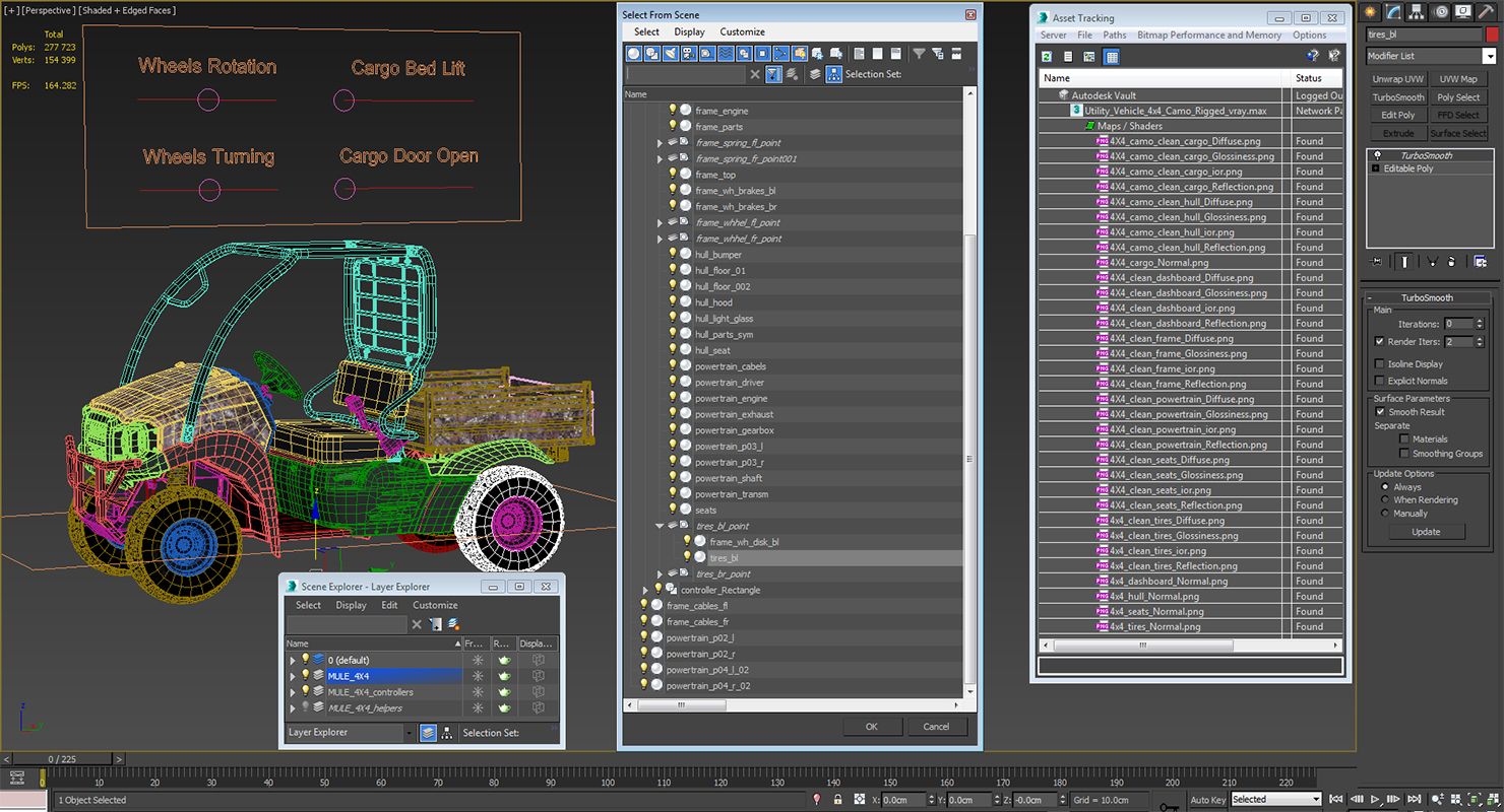 3D Utility Vehicle 4x4 Camo Rigged