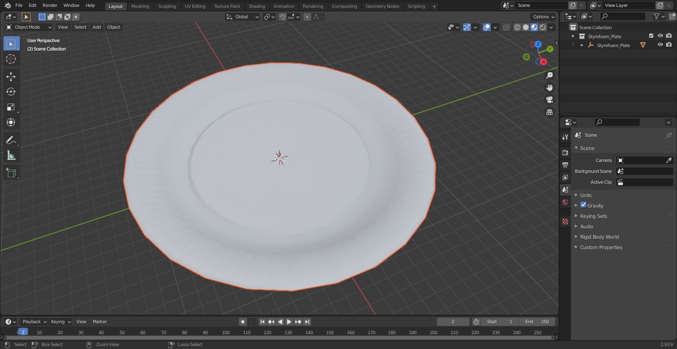 3D model Styrofoam Plate