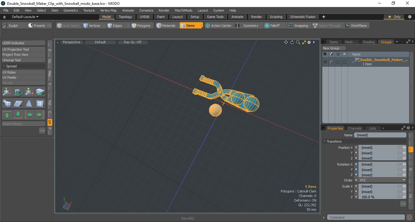 3D model Double Snowball Maker Clip with Snowball