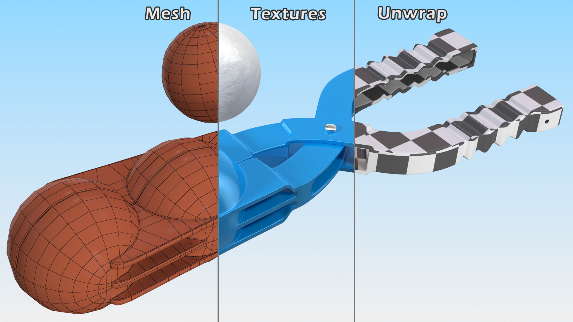 3D model Double Snowball Maker Clip with Snowball