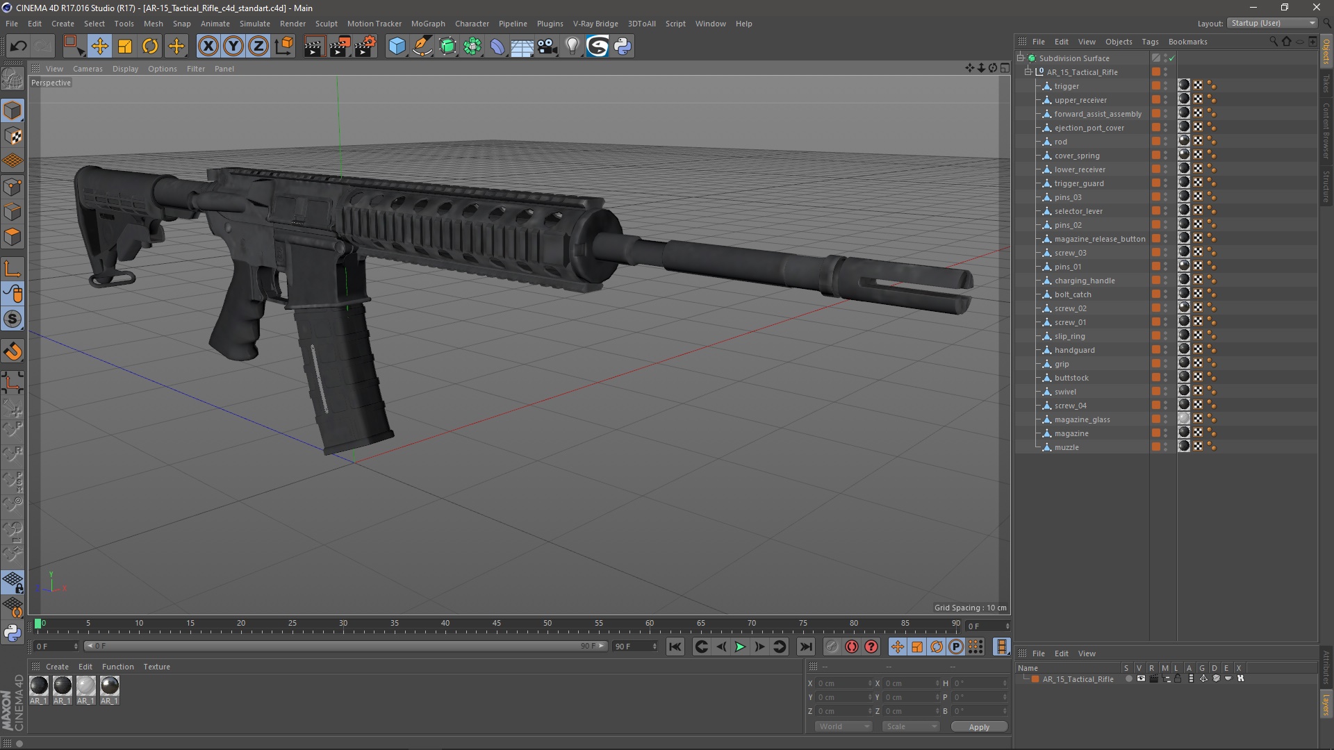 3D model AR-15 Tactical Rifle