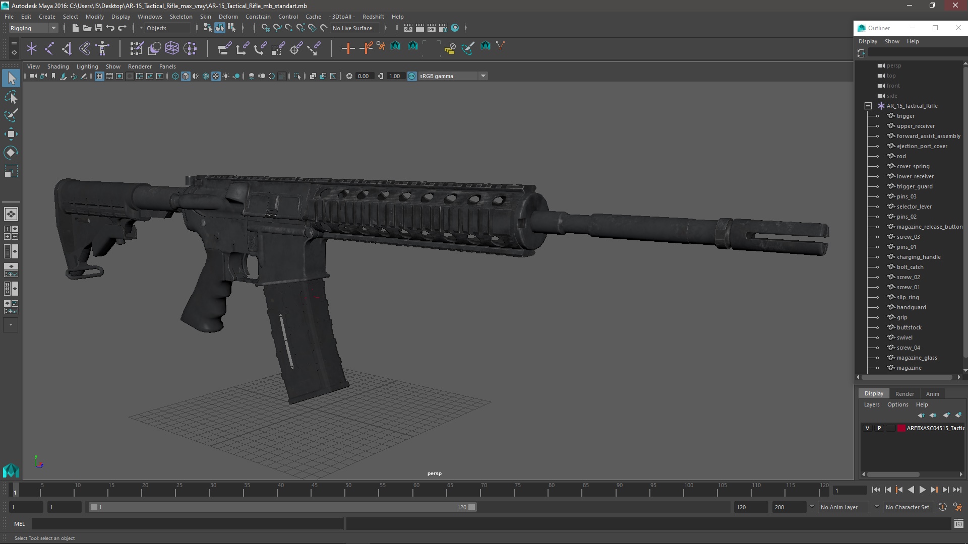 3D model AR-15 Tactical Rifle