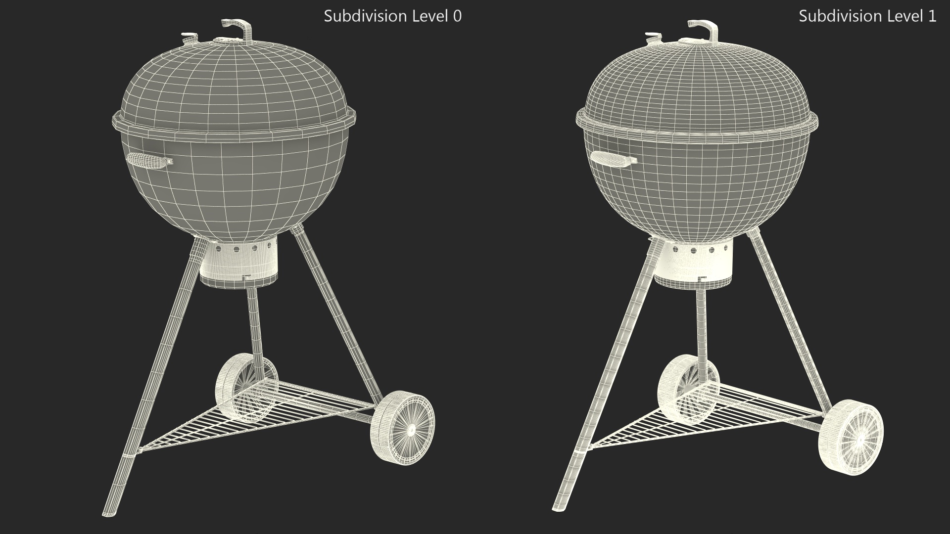 3D Kettle Charcoal Grill