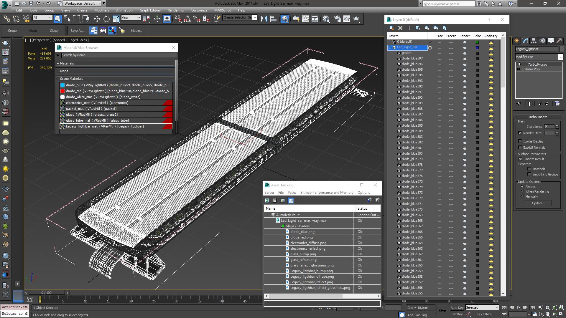 3D Led Light Bar model