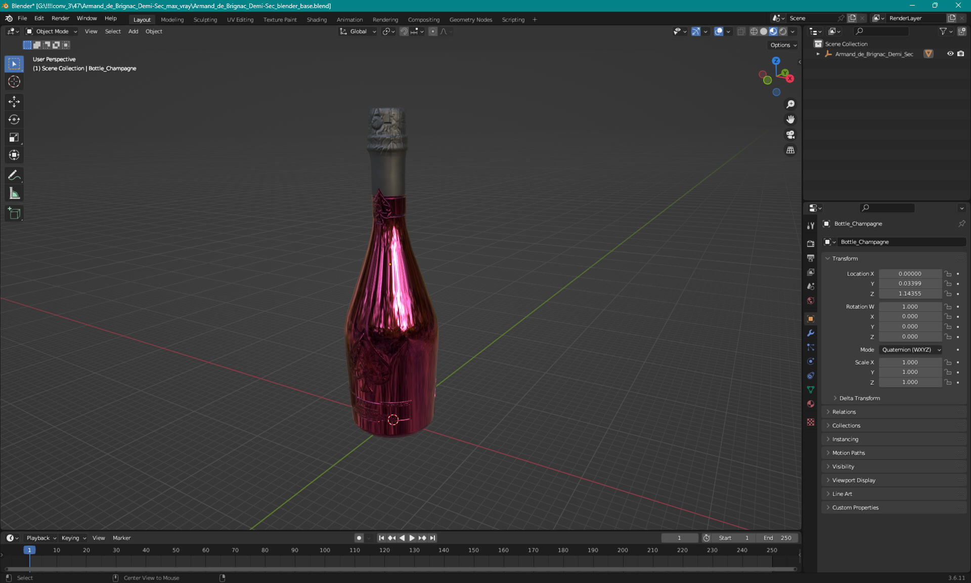 3D Armand de Brignac Demi-Sec