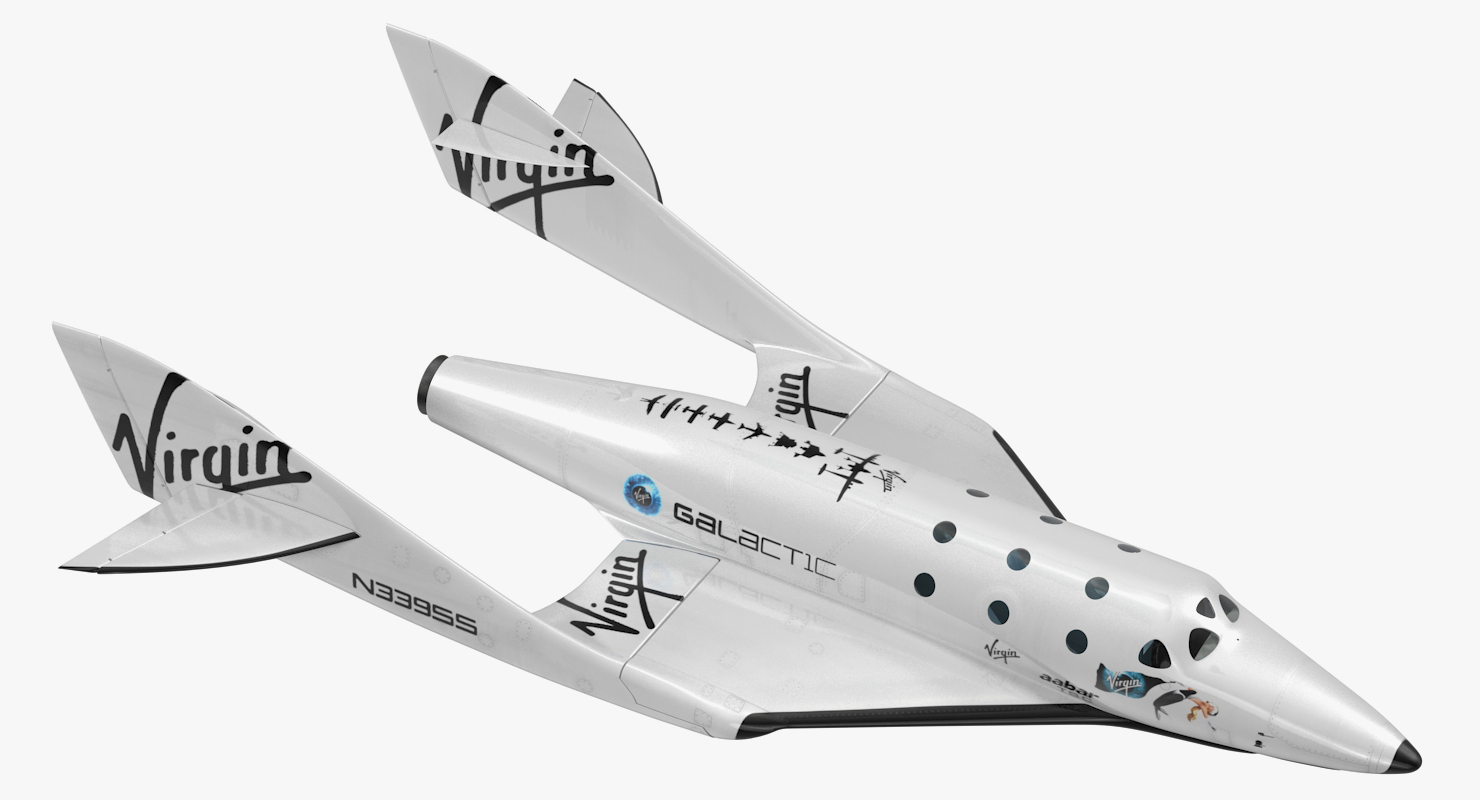 3D Suborbital Spaceplane SpaceShipTwo Rigged