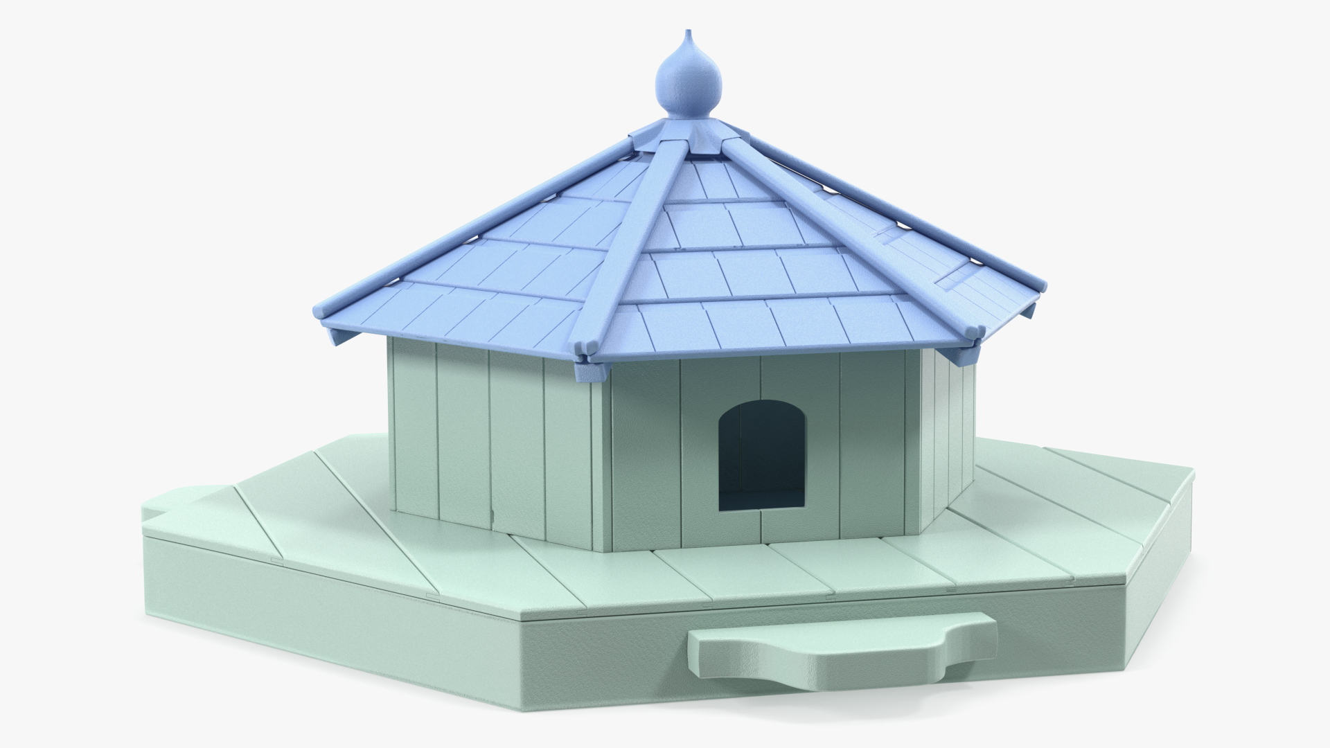 3D Wooden Duck House Floating Blue