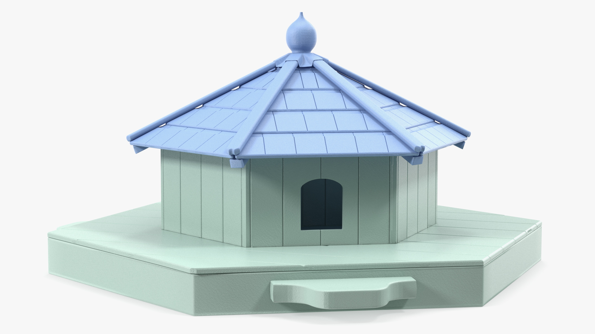 3D Wooden Duck House Floating Blue