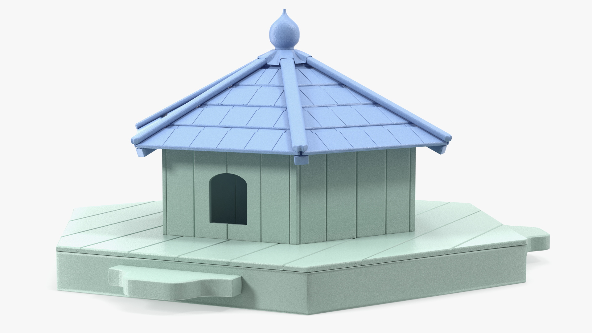 3D Wooden Duck House Floating Blue