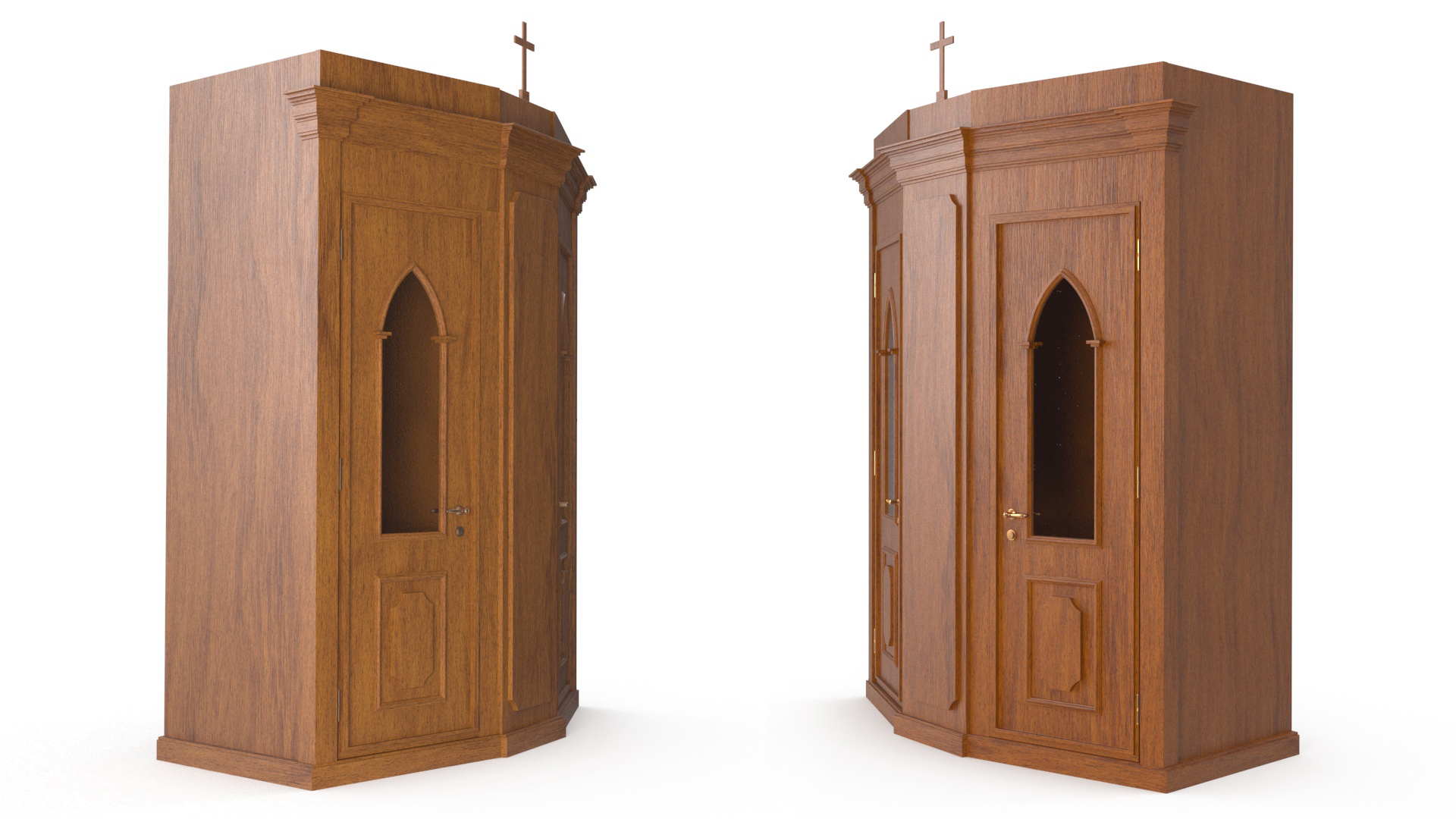 3D model Wooden Confessional Booth