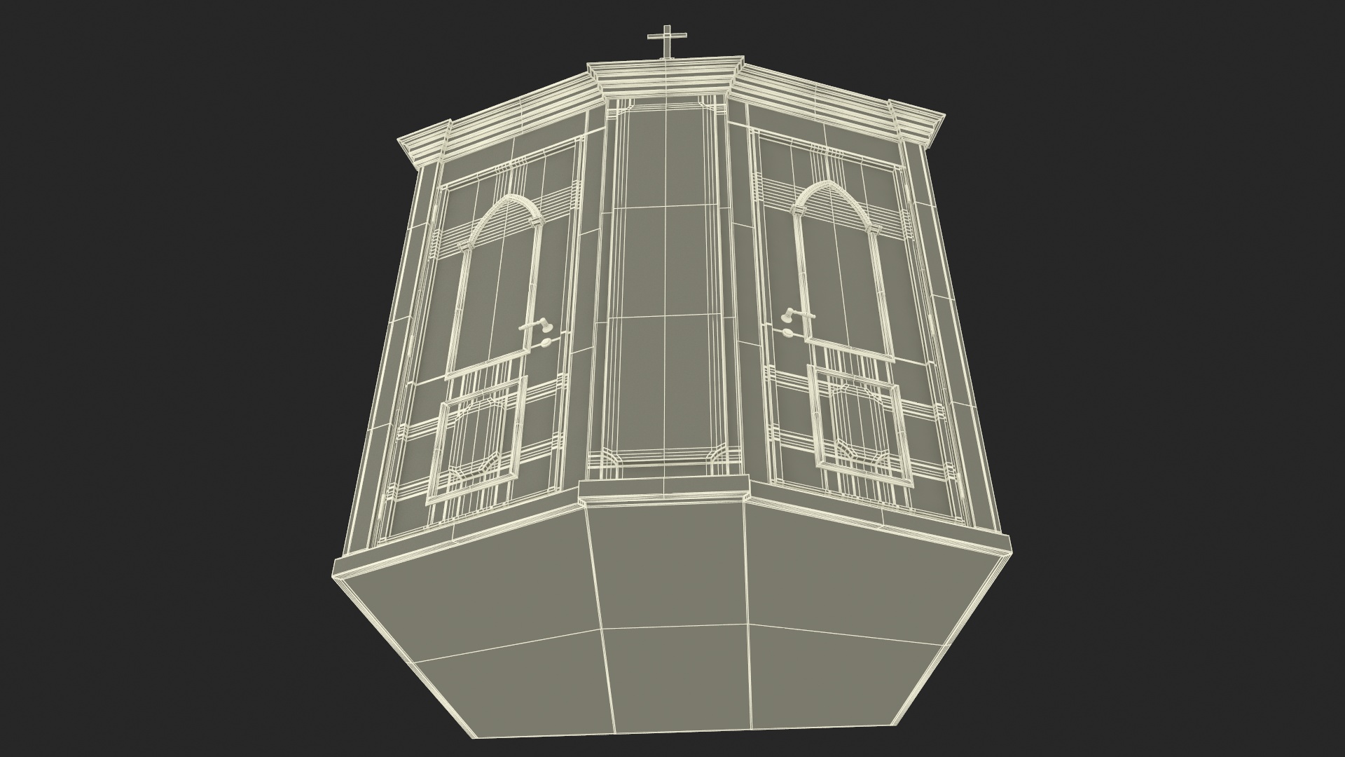 3D model Wooden Confessional Booth