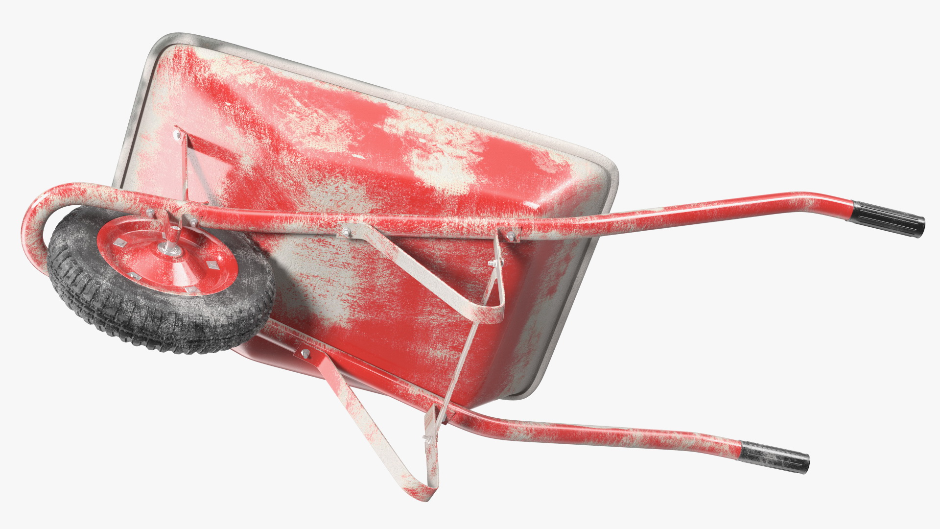 Wheelbarrow with Cement Red 3D