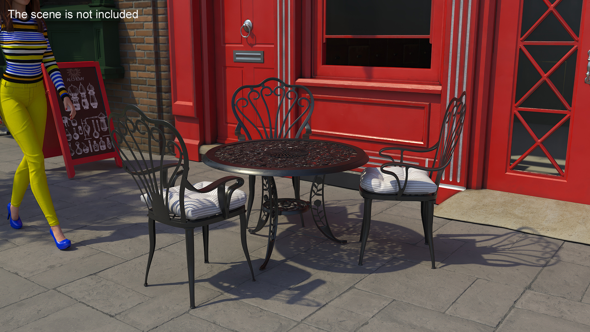 3D model Garden Chair with Seat Cushion