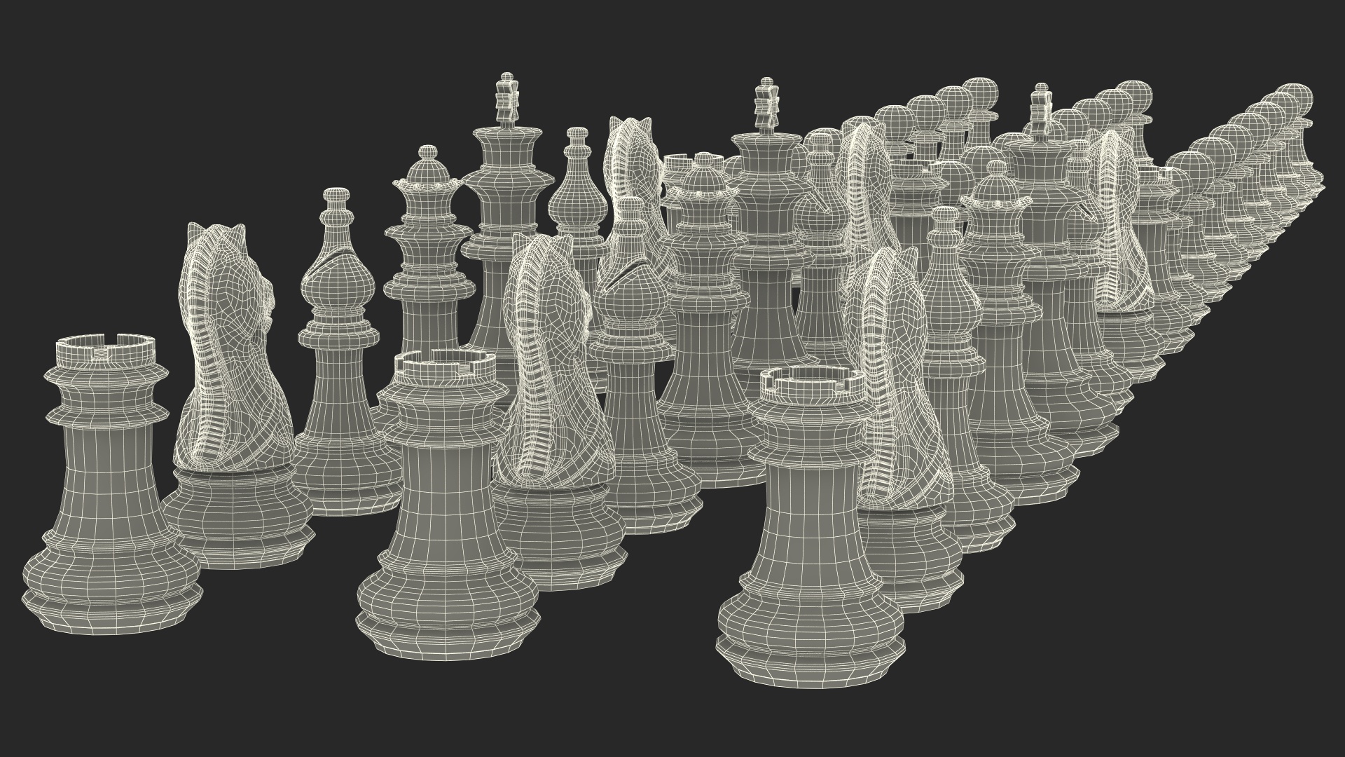 Three Player Chess Set Folded 3D model