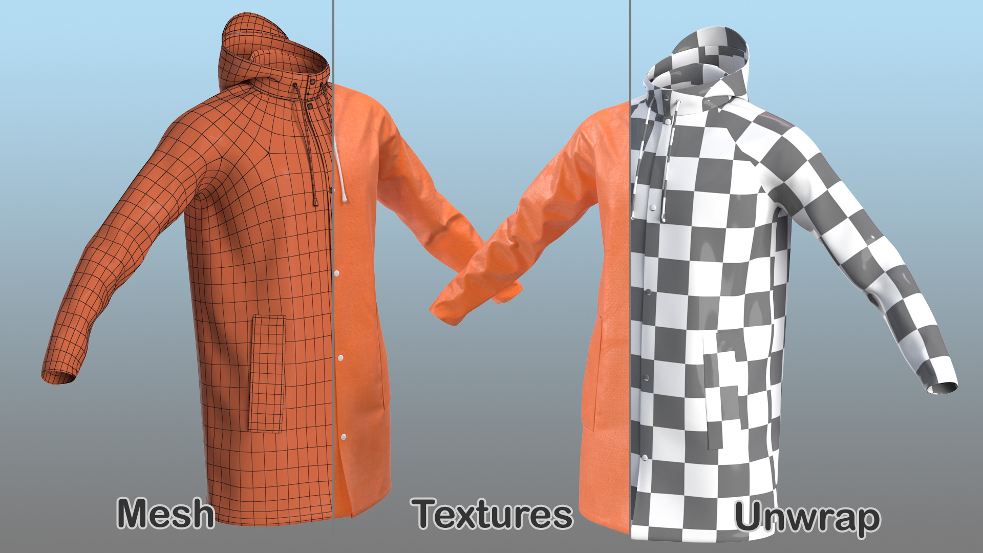 3D Polyester Raincoat model