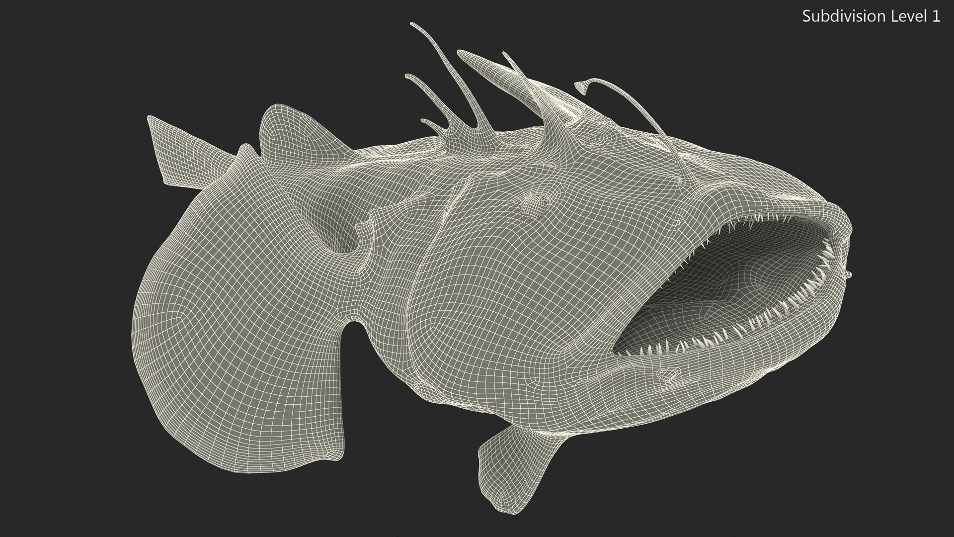 3D Angler Rigged model