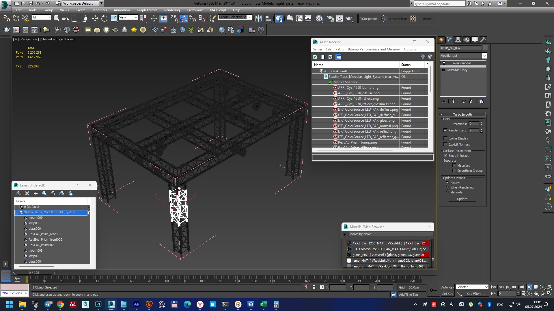 3D Studio Truss Modular Light System model