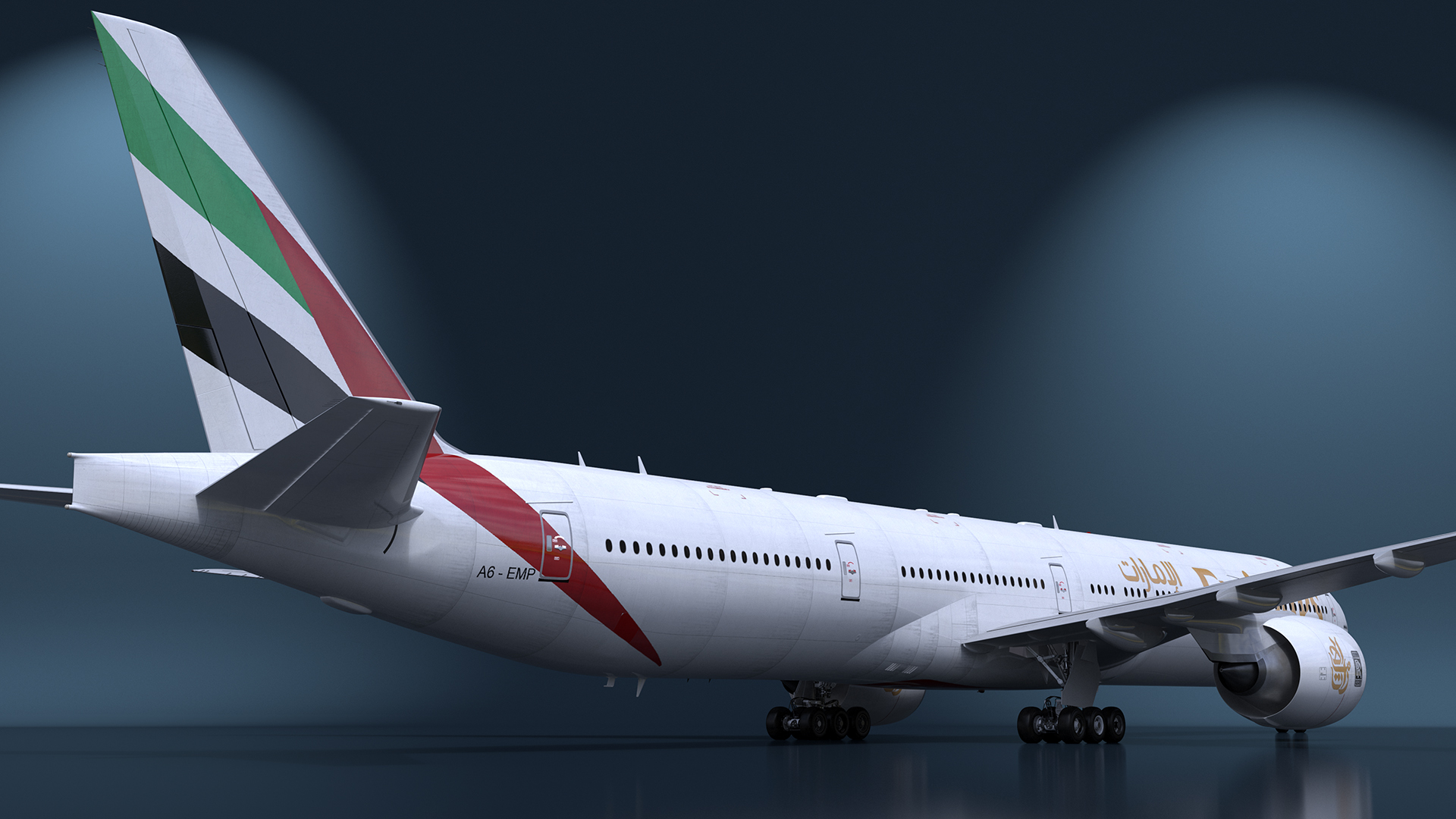 3D Boeing 777 Emirates Airlines model