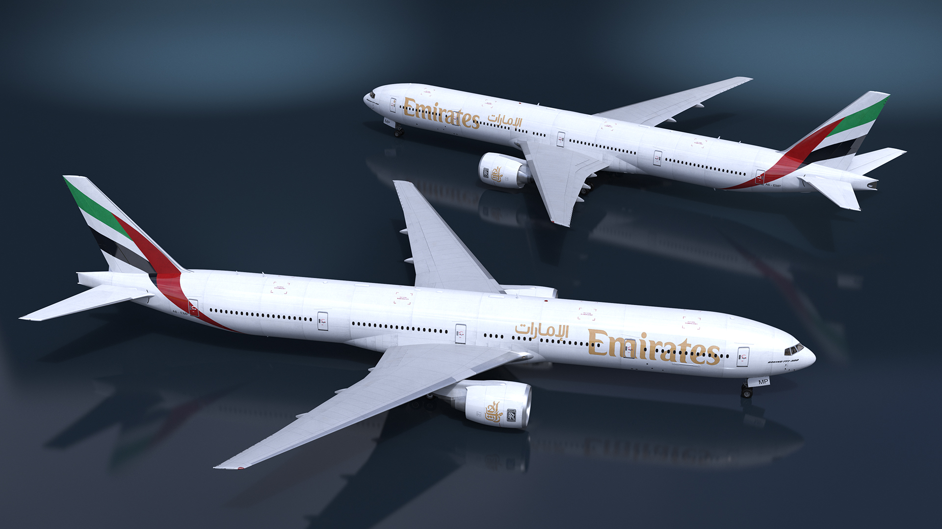 3D Boeing 777 Emirates Airlines model