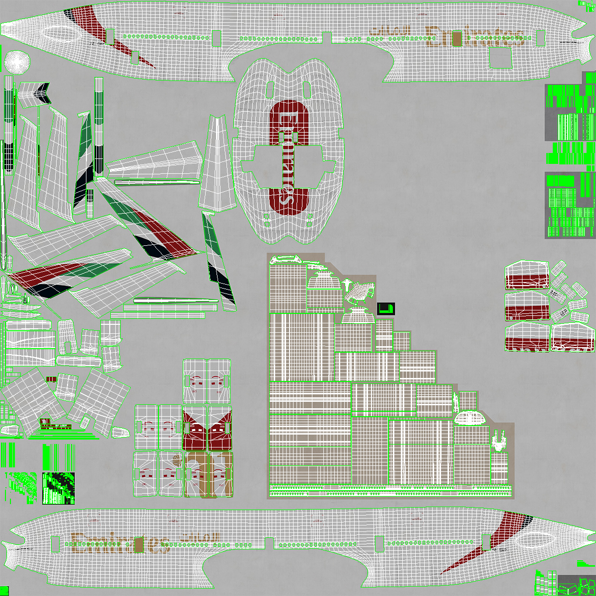 3D Boeing 777 Emirates Airlines model