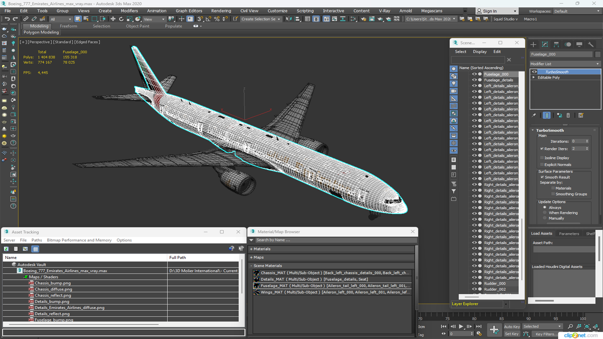 3D Boeing 777 Emirates Airlines model