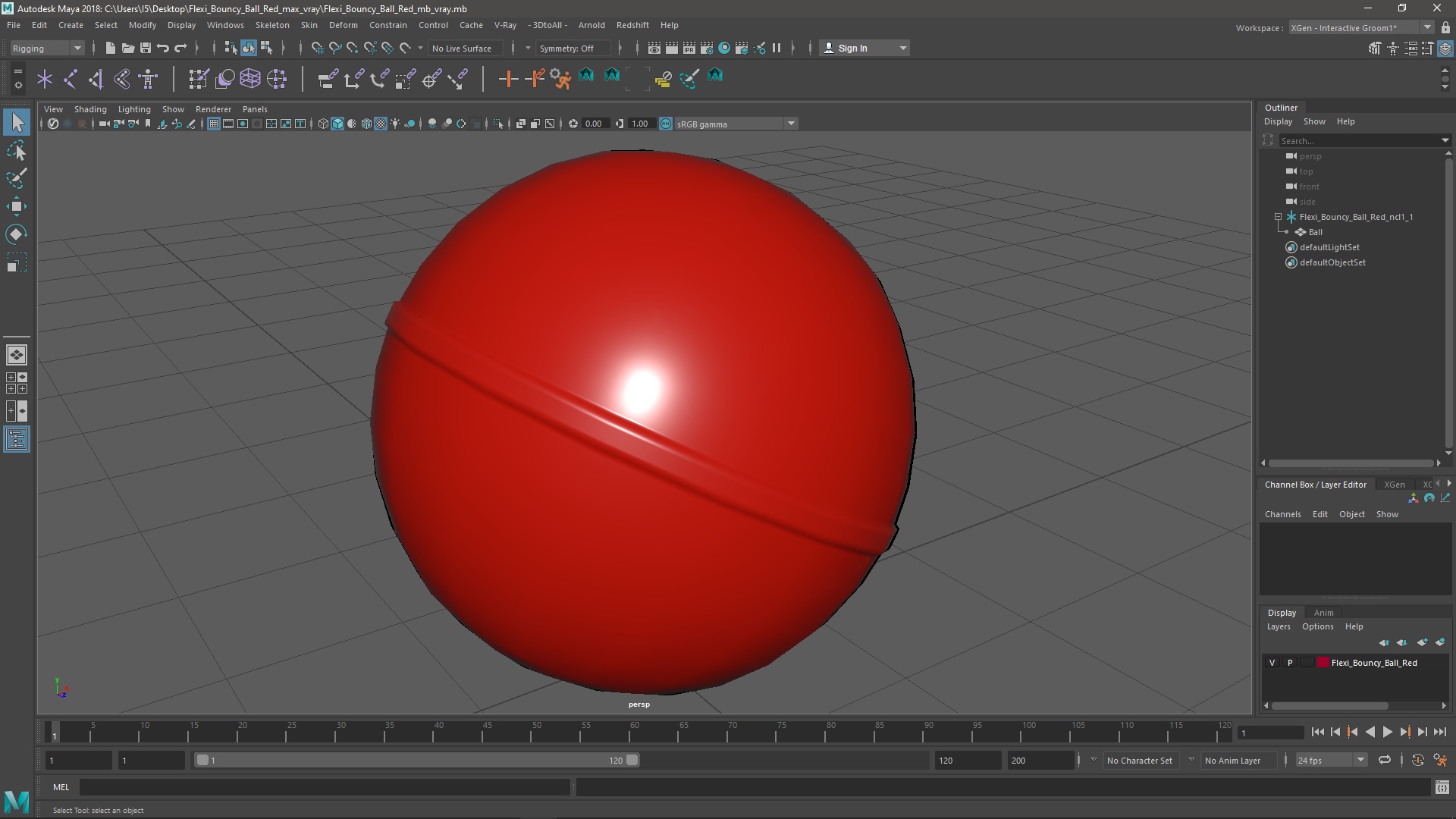 3D Flexi Bouncy Ball Red