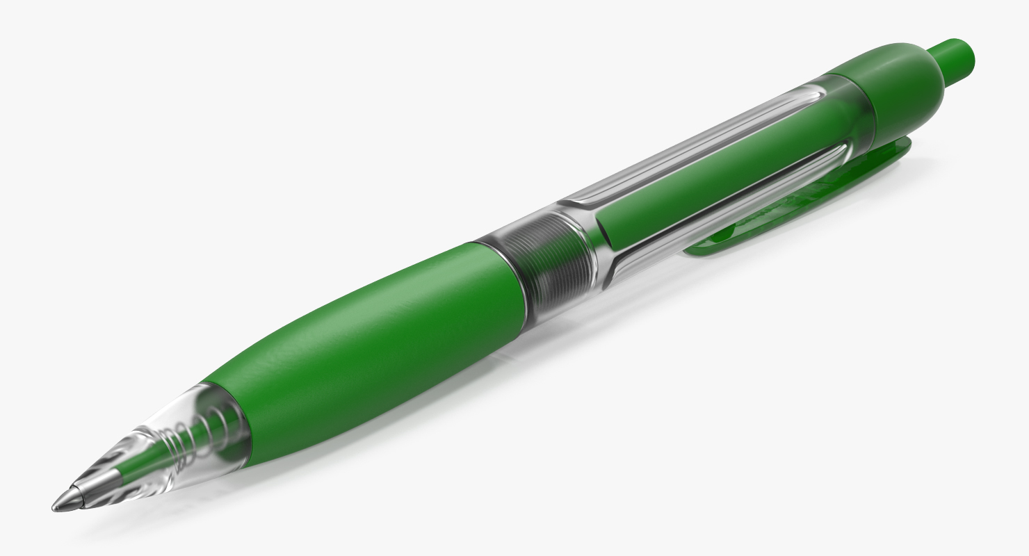 3D Retractable Ballpoint Pen Green