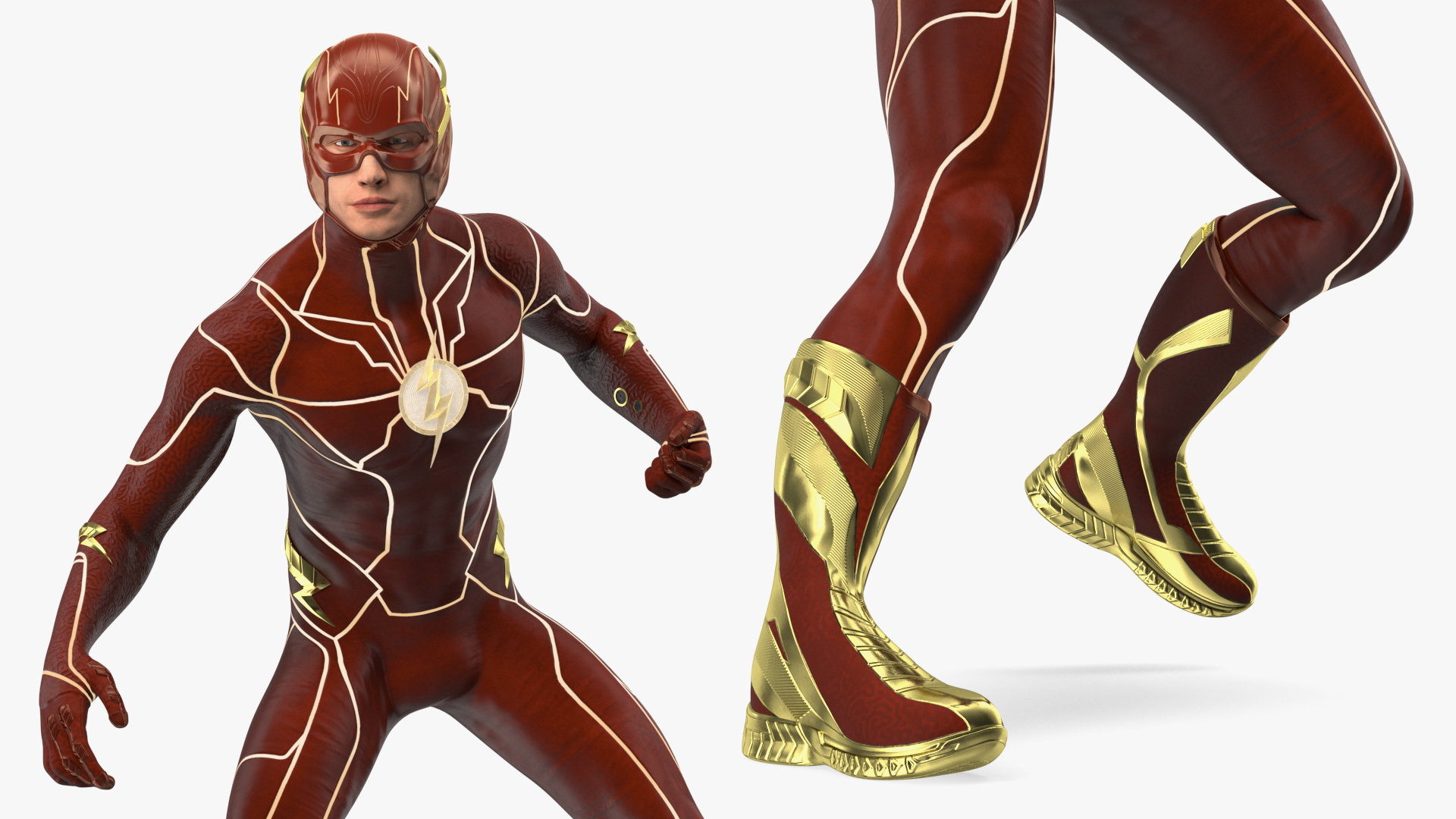 DC Comics Flash Fighting Pose 3D model